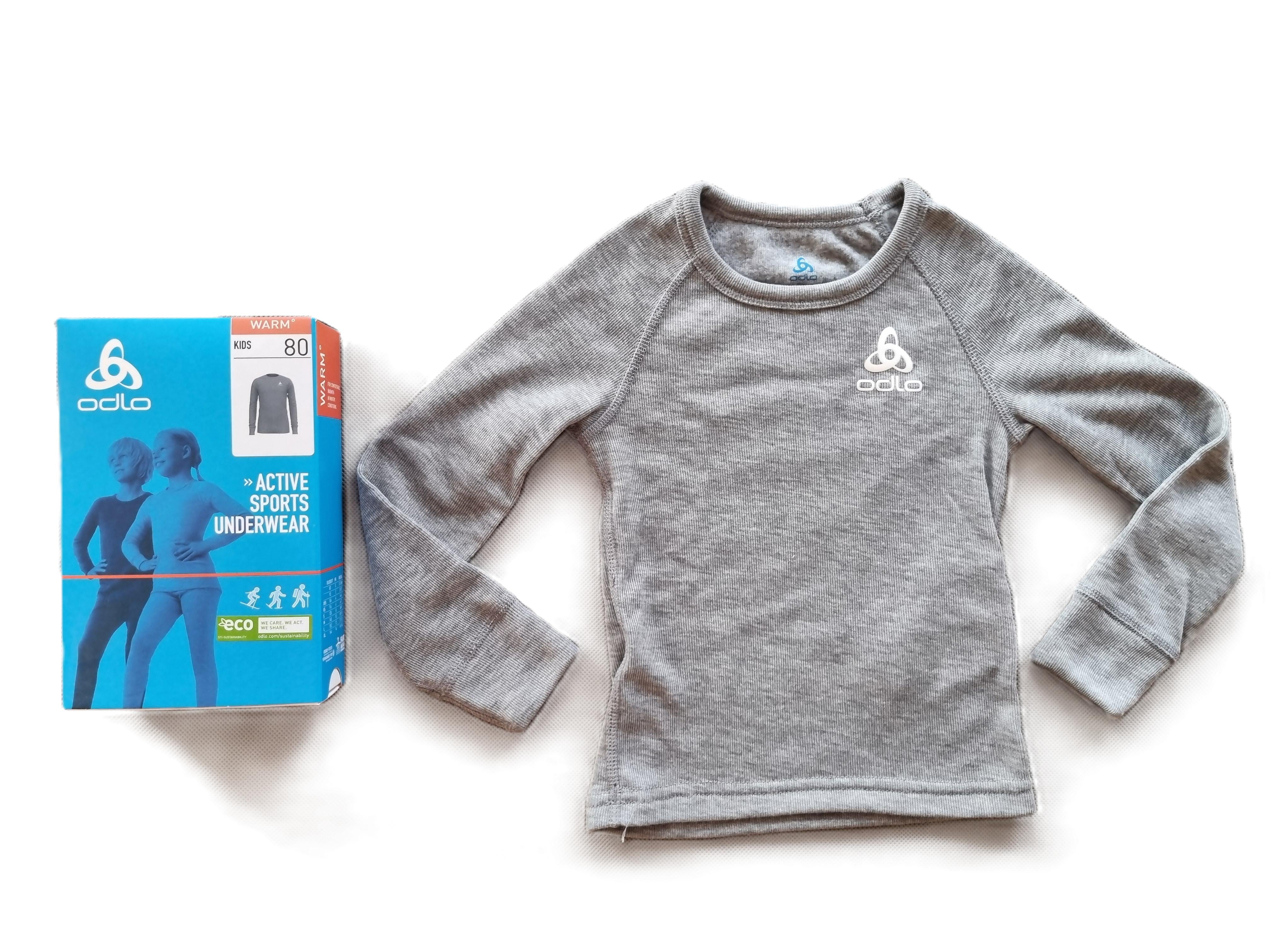 Odlo Kids Crew Neck Langarmshirt in grau - Artikel 159229 - 15700_Gr80