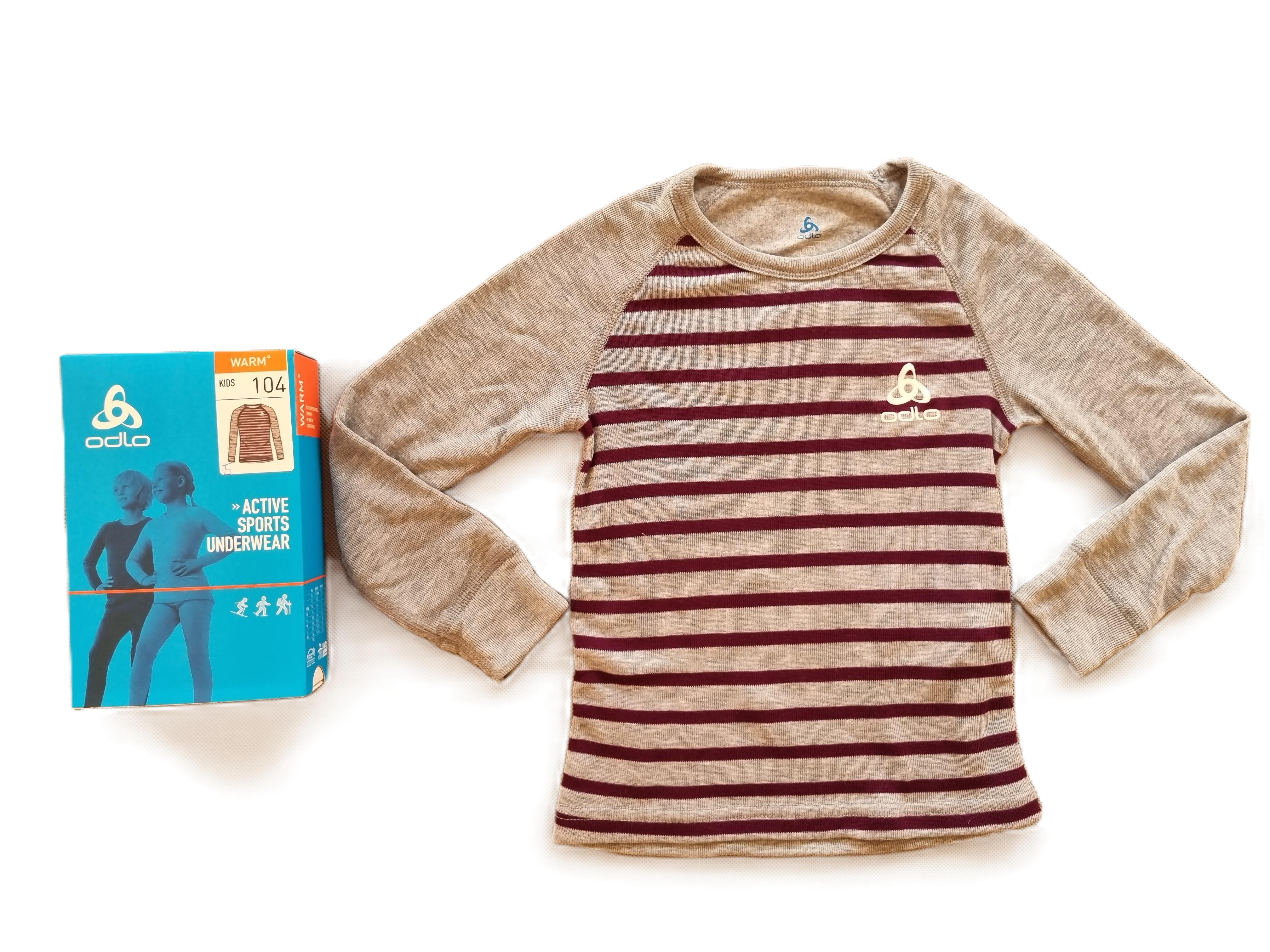 Odlo Kids Fitted SUW Top Langarmshirt gestreift - Artikel 10459 - 10602