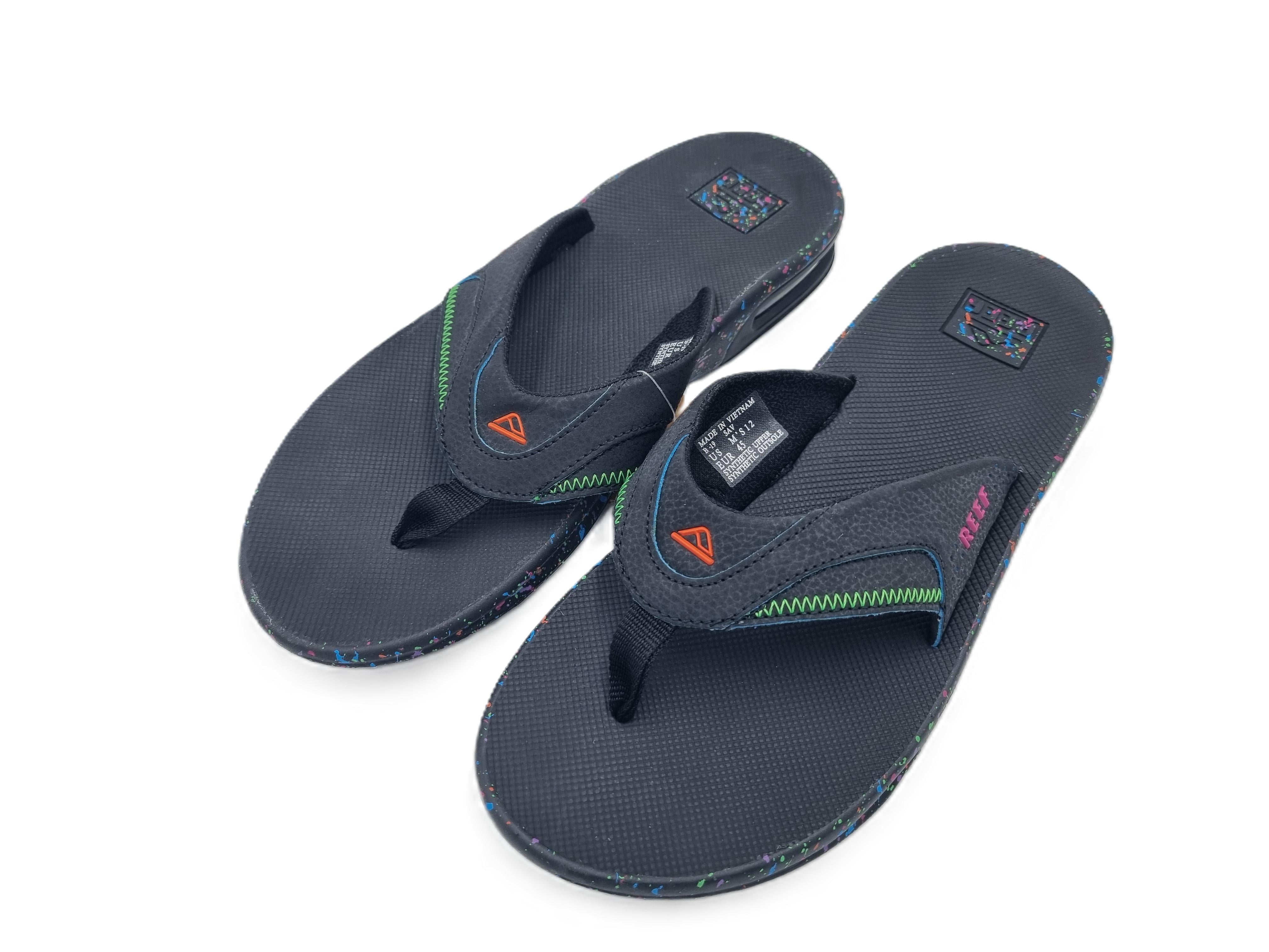 Reef Fanning blue splatter RF002026 – Herren Zehentrenner mit Airbag & Flaschenöffner