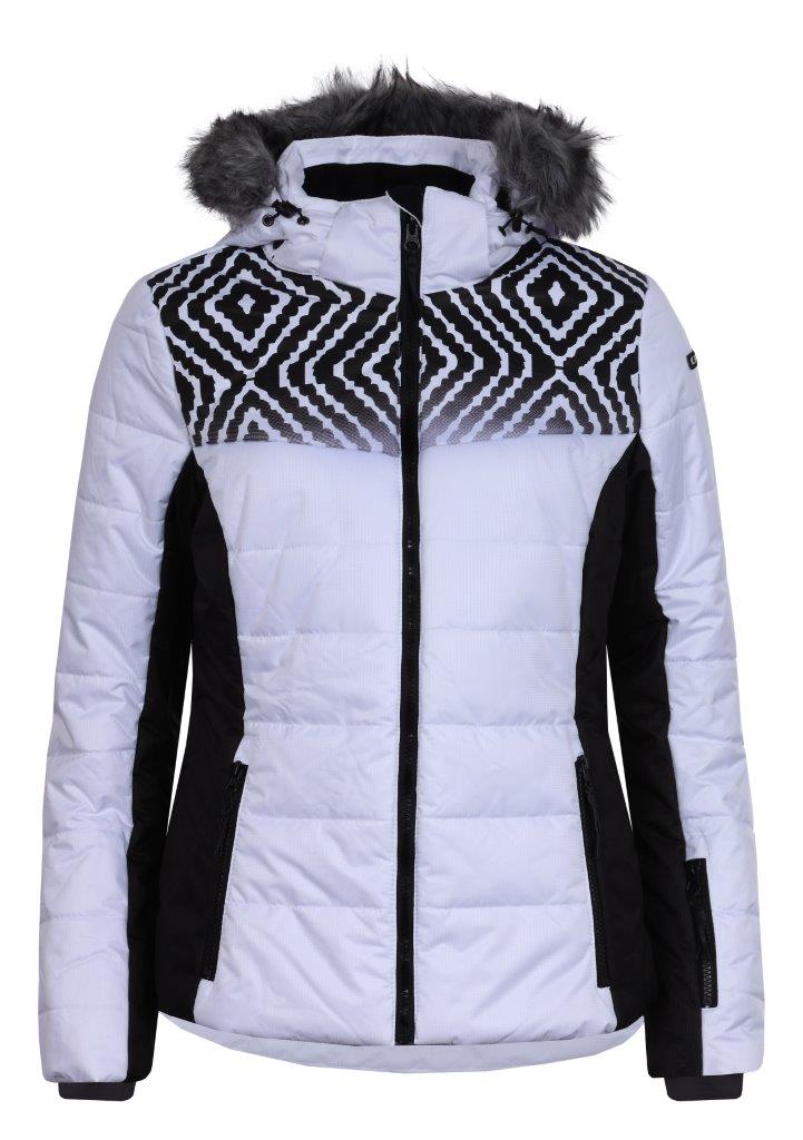Icepeak Vigevano Kunstpelzkragen Skijacke Damen weiss schwarz - UVP 169,99€