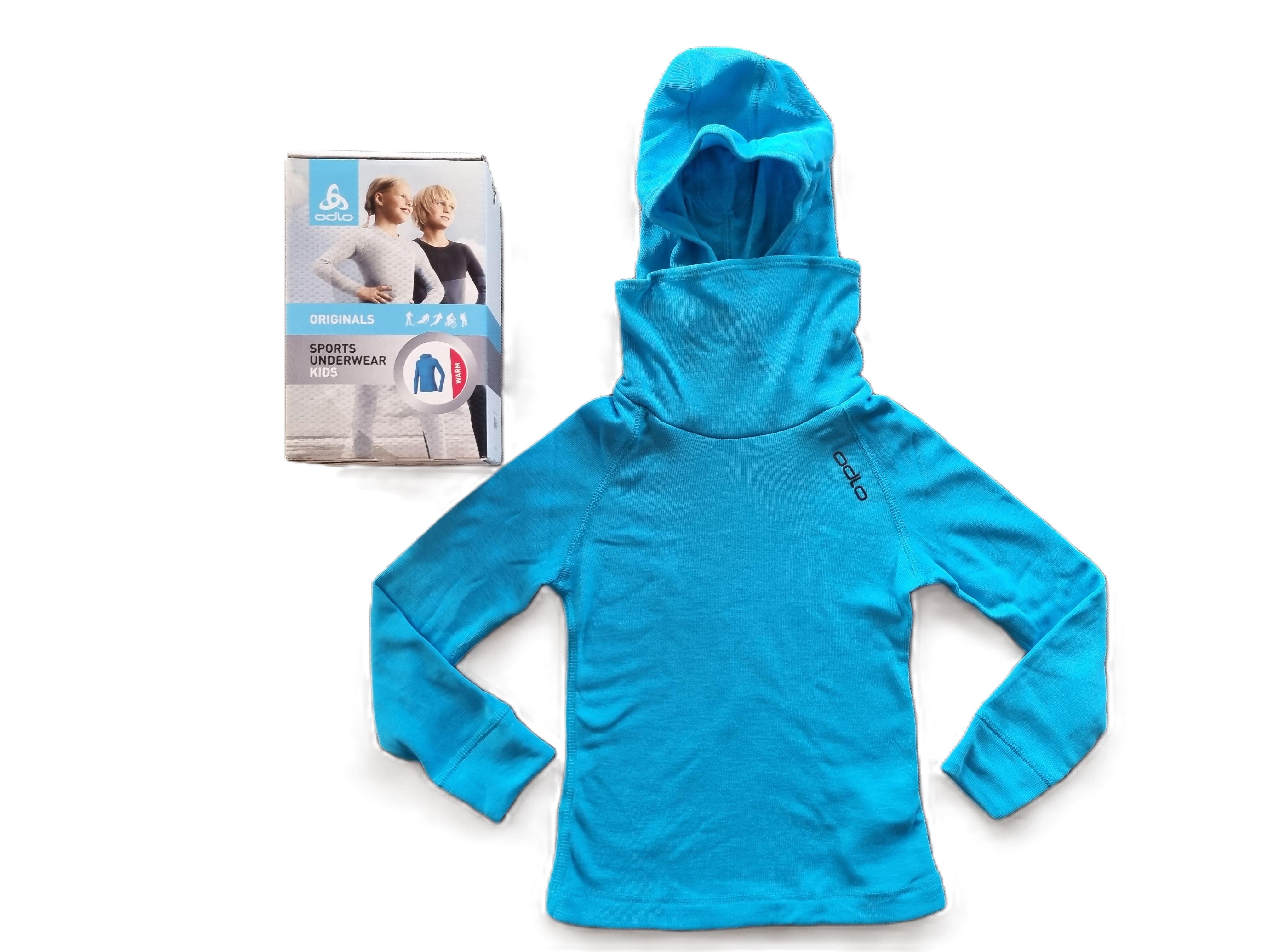 Odlo Kids Crew Neck Langarmshirt mit Kapuze in blau - Artikel 150209 - 24500