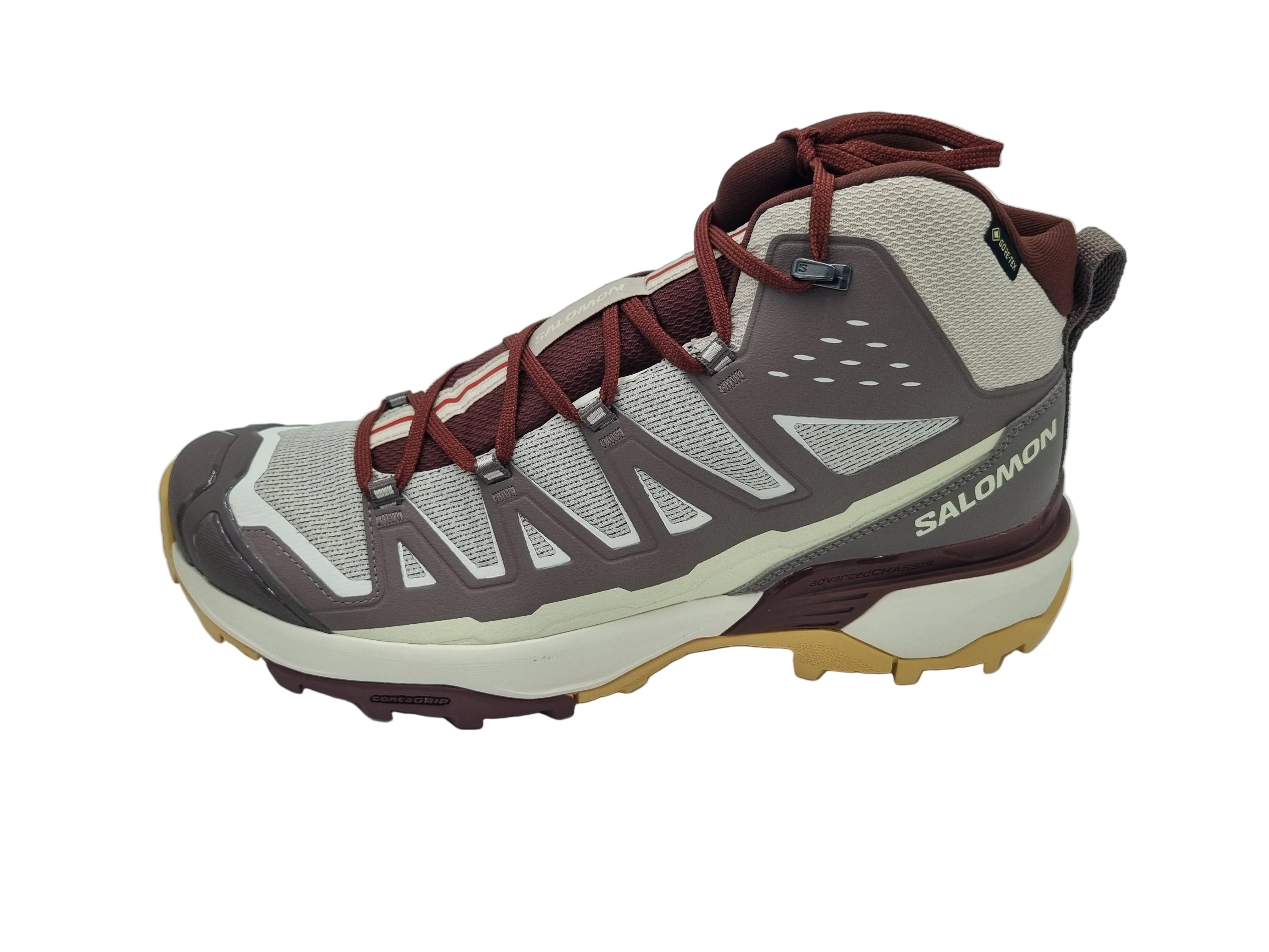 Salomon X Ultra 360 EDGE MID W GTX silver cloud iron rum rasin Damenstiefel - 476986