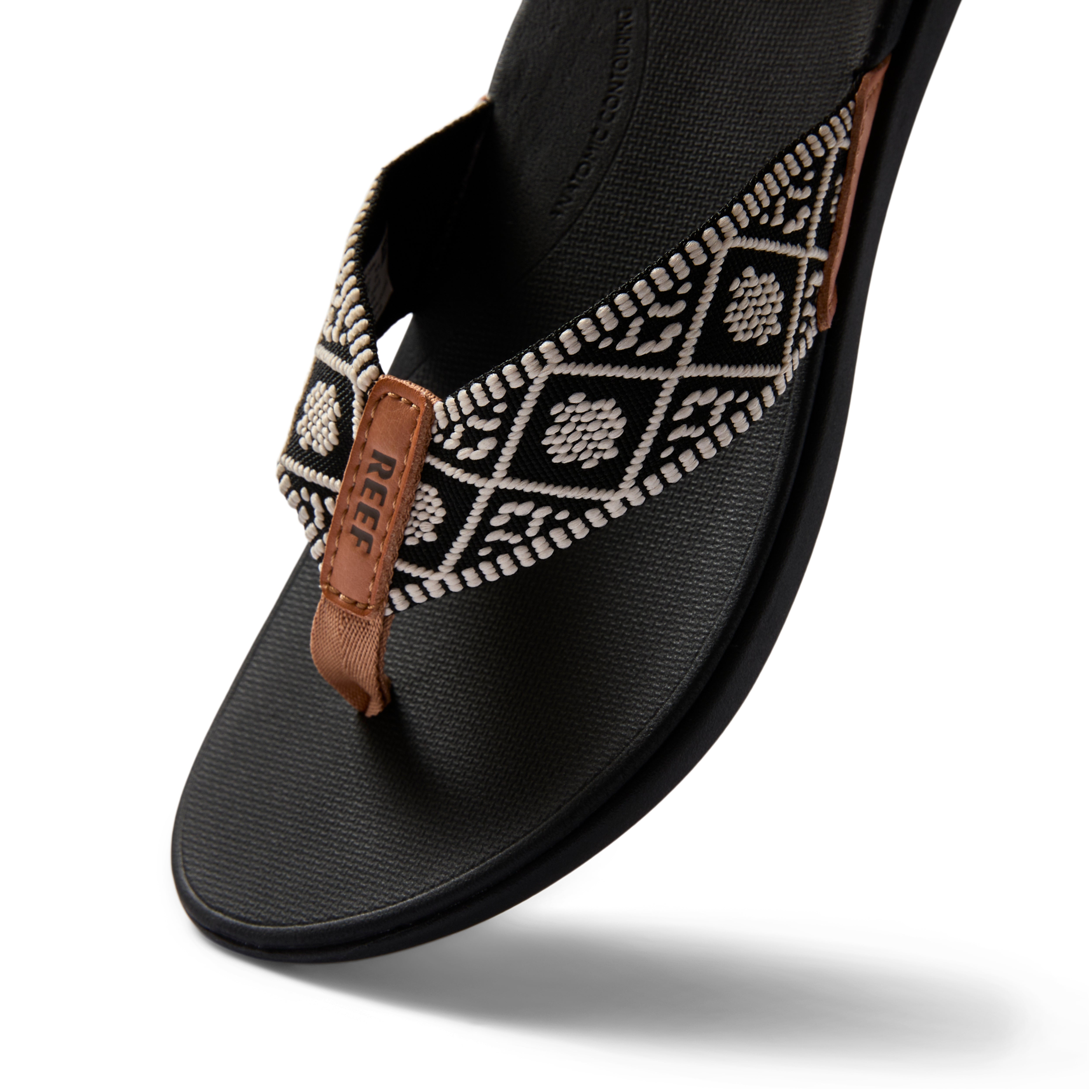 REEF Damen Ortho-Bounce Woven Black/White Threepoint Sandale - RF0A3VDN
