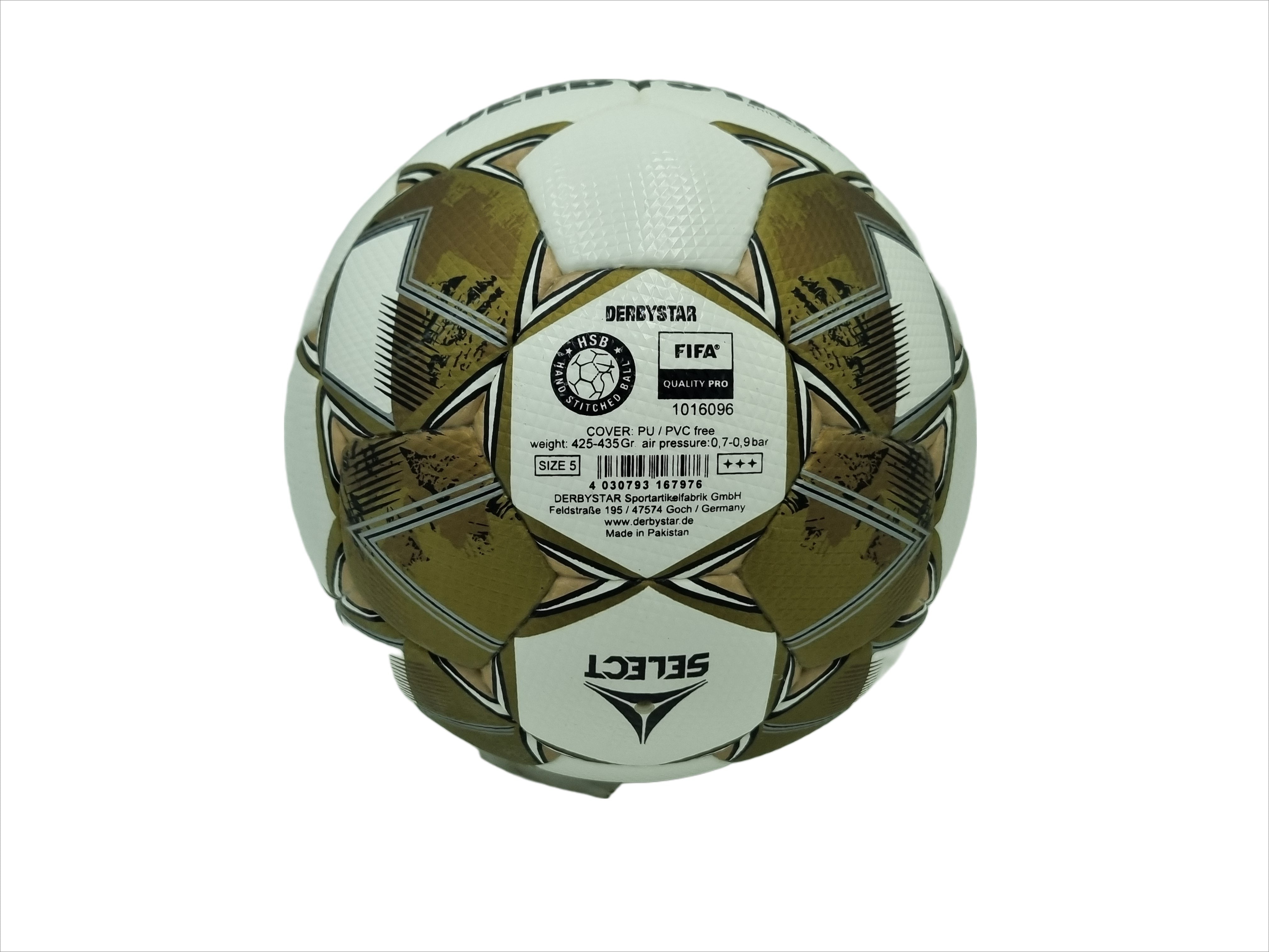Derbystar Brillant APS v24 in gold weiß - Matchball Fifa Qualität