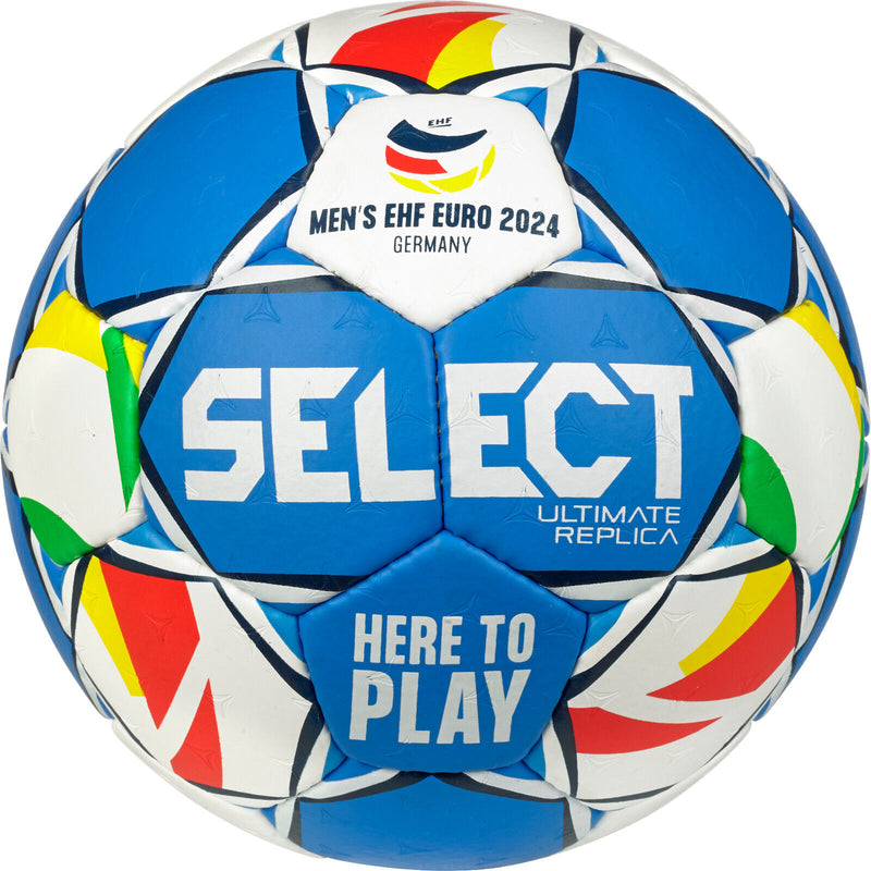 Derbystar Select Ultimate EHF Euro Men Handball in weiß blau von 2024 - REPLIKA