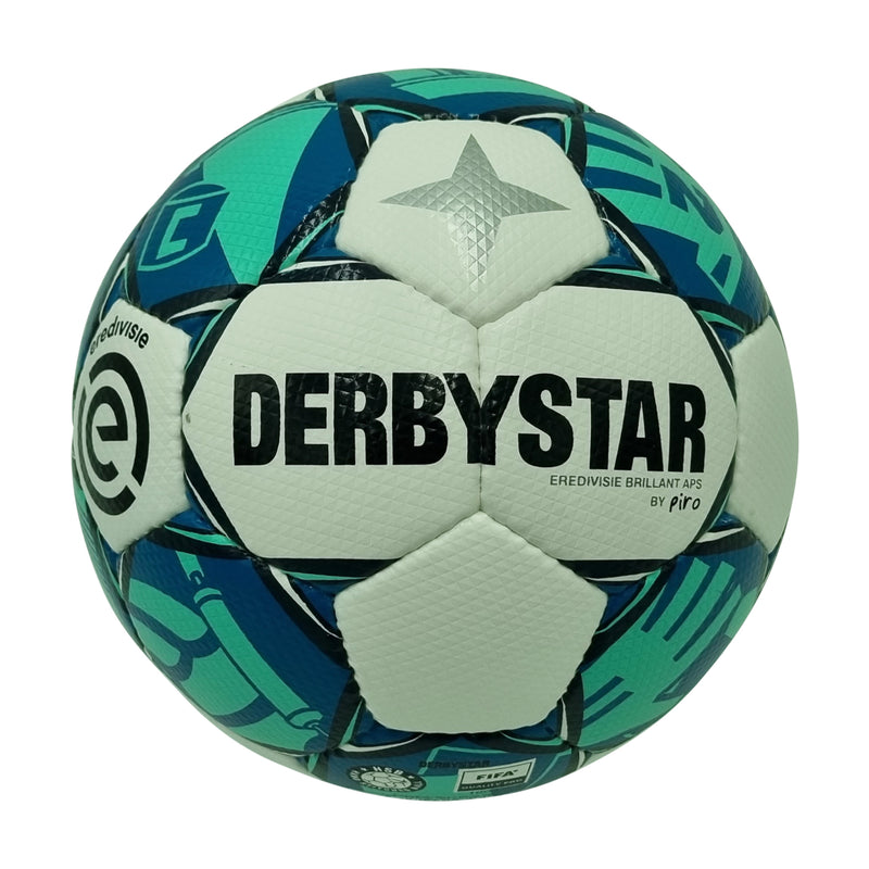 Derbystar Brillant APS Eredivisie Matchball - FIFA Spielball - Gr 5 - II. Wahl - weiß blau grün